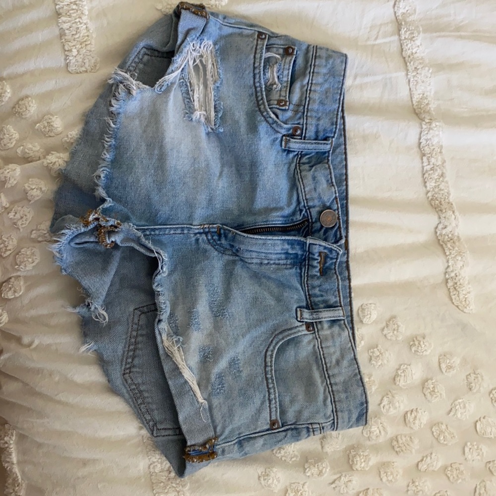 BDG low rise distressed denim shorts